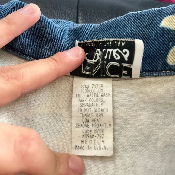 VTG Women's M All Over Butterfly Floral Print Festival Denim Vest Made in USA - Picture 7 of 10